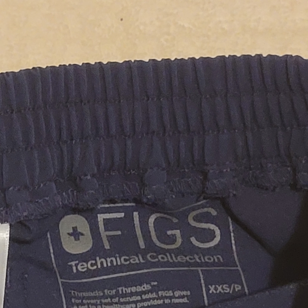 FIGS Scrubs Pants Adult Blue Technical Collection Drawstring Womens XXS - Picture 6 of 7